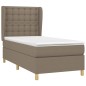 vidaXL Cama box spring con colchón tela gris taupe 90x200 cm vidaXL Cama box spring con colchón tela gris taupe 90x200 cm