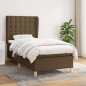 vidaXL Cama box spring con colchón tela marrón oscuro 90x190 cm vidaXL Cama box spring con colchón tela marrón oscuro 90x190 cm