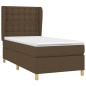 vidaXL Cama box spring con colchón tela marrón oscuro 90x190 cm vidaXL Cama box spring con colchón tela marrón oscuro 90x190 cm