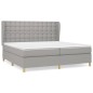 vidaXL Cama box spring con colchón tela gris claro 200x200 cm vidaXL Cama box spring con colchón tela gris claro 200x200 cm