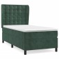 vidaXL Cama box spring con colchón terciopelo verde oscuro 90x200 cm vidaXL Cama box spring con colchón terciopelo verde oscuro 90x200 cm