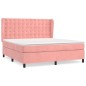 vidaXL Cama box spring con colchón terciopelo rosa 180x200 cm