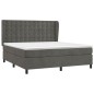 vidaXL Cama box spring con colchón terciopelo gris oscuro 180x200 cm vidaXL Cama box spring con colchón terciopelo gris oscuro 180x200 cm
