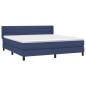 vidaXL Cama box spring con colchón tela azul 160x200 cm vidaXL Cama box spring con colchón tela azul 160x200 cm