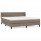 vidaXL Cama box spring con colchón tela gris taupe 180x200 cm vidaXL Cama box spring con colchón tela gris taupe 180x200 cm