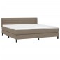 vidaXL Cama box spring con colchón tela gris taupe 180x200 cm vidaXL Cama box spring con colchón tela gris taupe 180x200 cm