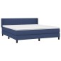 vidaXL Cama box spring con colchón tela azul 160x200 cm vidaXL Cama box spring con colchón tela azul 160x200 cm