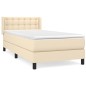 vidaXL Cama box spring con colchón tela color crema 90x200 cm vidaXL Cama box spring con colchón tela color crema 90x200 cm
