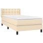 vidaXL Cama box spring con colchón tela color crema 90x200 cm vidaXL Cama box spring con colchón tela color crema 90x200 cm