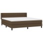 vidaXL Cama box spring con colchón tela marrón oscuro 160x200 cm vidaXL Cama box spring con colchón tela marrón oscuro 160x200 cm