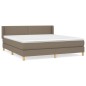 vidaXL Cama box spring con colchón tela gris taupe 180x200 cm vidaXL Cama box spring con colchón tela gris taupe 180x200 cm