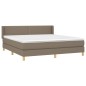 vidaXL Cama box spring con colchón tela gris taupe 180x200 cm vidaXL Cama box spring con colchón tela gris taupe 180x200 cm