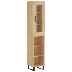 vidaXL Aparador de madera contrachapada roble Sonoma 34,5x34x180 cm