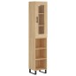 vidaXL Aparador de madera contrachapada roble Sonoma 34,5x34x180 cm vidaXL Aparador de madera contrachapada roble Sonoma 34,5x34x180 cm