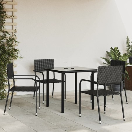 vidaXL Juego de comedor de jardín 5 pzas ratán sintético y acero negro