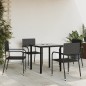 vidaXL Juego de comedor de jardín 5 pzas ratán sintético y acero negro