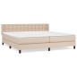 vidaXL Cama box spring con colchón cuero sintético capuchino 200x200cm vidaXL Cama box spring con colchón cuero sintético capuchino 200x200cm