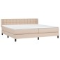 vidaXL Cama box spring con colchón cuero sintético capuchino 200x200cm vidaXL Cama box spring con colchón cuero sintético capuchino 200x200cm