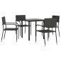 vidaXL Juego de comedor de jardín 5 pzas ratán sintético y acero negro