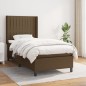 vidaXL Cama box spring con colchón tela marrón oscuro 90x200 cm vidaXL Cama box spring con colchón tela marrón oscuro 90x200 cm