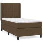 vidaXL Cama box spring con colchón tela marrón oscuro 100x200 cm vidaXL Cama box spring con colchón tela marrón oscuro 100x200 cm