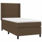 vidaXL Cama box spring con colchón tela marrón oscuro 100x200 cm vidaXL Cama box spring con colchón tela marrón oscuro 100x200 cm