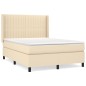 vidaXL Cama box spring con colchón tela color crema 140x200 cm vidaXL Cama box spring con colchón tela color crema 140x200 cm