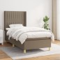 vidaXL Cama box spring con colchón tela gris taupe 90x200 cm vidaXL Cama box spring con colchón tela gris taupe 90x200 cm