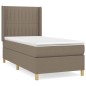 vidaXL Cama box spring con colchón tela gris taupe 90x200 cm vidaXL Cama box spring con colchón tela gris taupe 90x200 cm