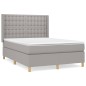 vidaXL Cama box spring con colchón tela gris claro 140x190 cm vidaXL Cama box spring con colchón tela gris claro 140x190 cm