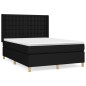 vidaXL Cama box spring con colchón tela negro 140x190 cm vidaXL Cama box spring con colchón tela negro 140x190 cm