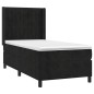 vidaXL Cama box spring con colchón terciopelo negro 90x200 cm vidaXL Cama box spring con colchón terciopelo negro 90x200 cm