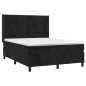 vidaXL Cama box spring con colchón terciopelo negro 140x200 cm vidaXL Cama box spring con colchón terciopelo negro 140x200 cm