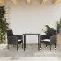 vidaXL Juego de comedor para jardín 3 piezas ratán sintético y acero vidaXL Juego de comedor para jardín 3 piezas ratán sintético y acero