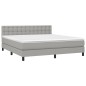vidaXL Cama box spring colchón y luces LED tela gris claro 180x200 cm vidaXL Cama box spring colchón y luces LED tela gris claro 180x200 cm