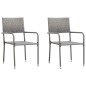 vidaXL Juego de comedor jardín 3 pzas ratán sintético acero gris negro vidaXL Juego de comedor jardín 3 pzas ratán sintético acero gris negro