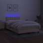 vidaXL Cama box spring con colchón y LED tela crema 120x200 cm vidaXL Cama box spring con colchón y LED tela crema 120x200 cm