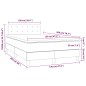 vidaXL Cama box spring con colchón y LED tela crema 120x200 cm vidaXL Cama box spring con colchón y LED tela crema 120x200 cm
