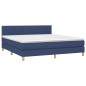 vidaXL Cama box spring con colchón y LED tela azul 160x200 cm vidaXL Cama box spring con colchón y LED tela azul 160x200 cm