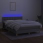 vidaXL Cama box spring colchón y luces LED tela gris claro 140x190 cm vidaXL Cama box spring colchón y luces LED tela gris claro 140x190 cm