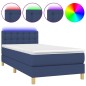 vidaXL Cama box spring con colchón y LED tela azul 90x190 cm vidaXL Cama box spring con colchón y LED tela azul 90x190 cm