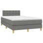 vidaXL Cama box spring con colchón y LED tela gris oscuro 120x200 cm vidaXL Cama box spring con colchón y LED tela gris oscuro 120x200 cm