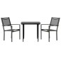 vidaXL Juego de comedor para jardín 3 piezas acero y textilene negro vidaXL Juego de comedor para jardín 3 piezas acero y textilene negro