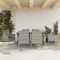 vidaXL Juego de comedor jardín 7 pzas ratán sintético acero gris negro vidaXL Juego de comedor jardín 7 pzas ratán sintético acero gris negro
