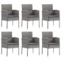 vidaXL Juego de comedor jardín 7 pzas ratán sintético acero gris negro vidaXL Juego de comedor jardín 7 pzas ratán sintético acero gris negro