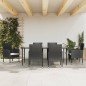 vidaXL Juego de comedor de jardín 7 pzas ratán sintético y acero negro vidaXL Juego de comedor de jardín 7 pzas ratán sintético y acero negro