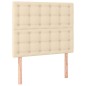vidaXL Cama box spring colchón y luces LED tela color crema 90x190 cm vidaXL Cama box spring colchón y luces LED tela color crema 90x190 cm