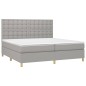 vidaXL Cama box spring con colchón tela y LED gris claro 200x200 cm vidaXL Cama box spring con colchón tela y LED gris claro 200x200 cm