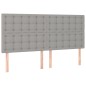 vidaXL Cama box spring con colchón tela y LED gris claro 200x200 cm vidaXL Cama box spring con colchón tela y LED gris claro 200x200 cm