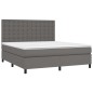 vidaXL Cama box spring colchón y LED cuero sintético gris 180x200 cm vidaXL Cama box spring colchón y LED cuero sintético gris 180x200 cm